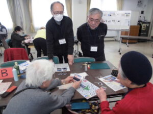 グループで作業しているところ